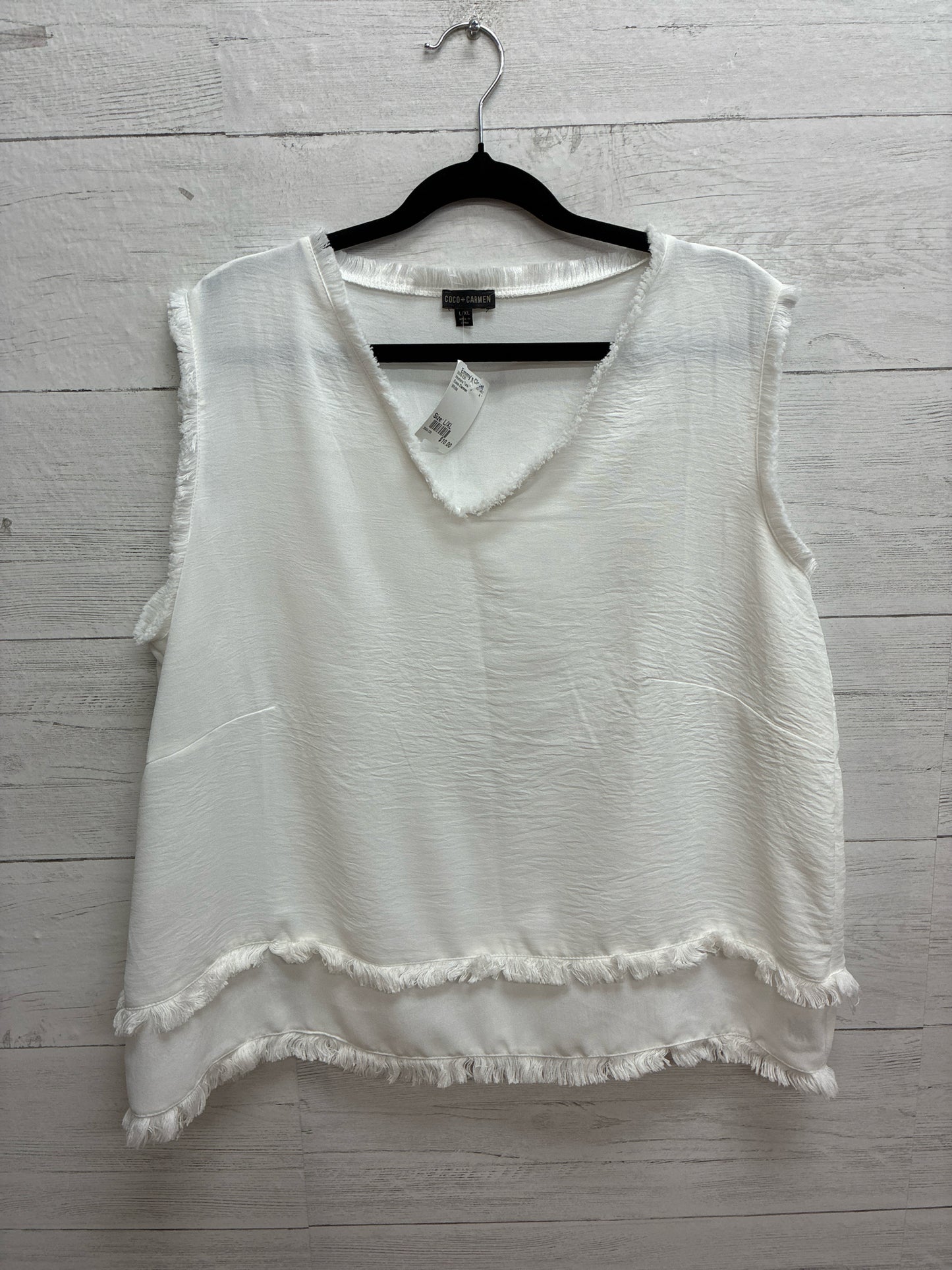 Size L/XL Coco Carmen White Womens Tank-Top