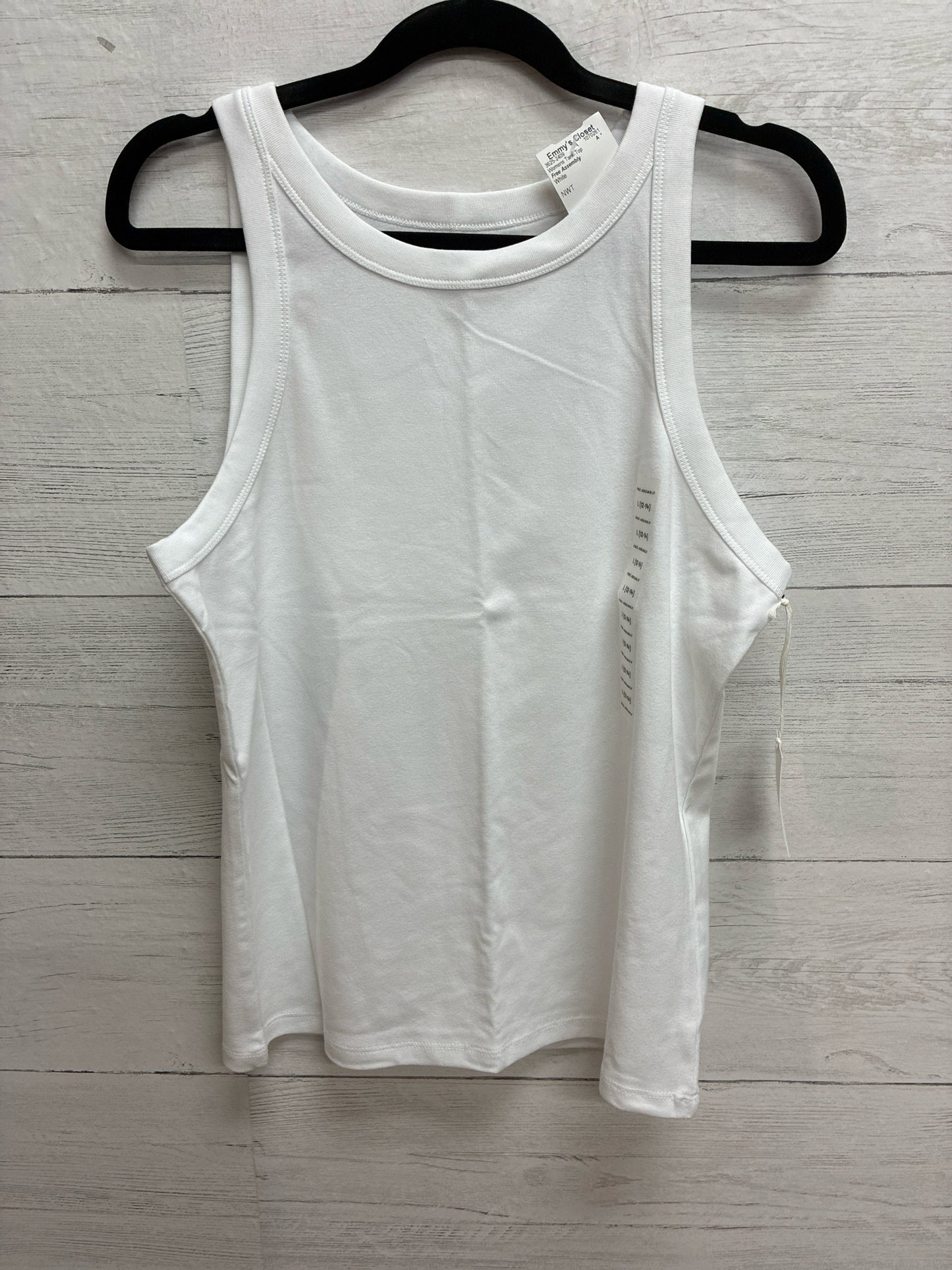 Size L Free Assembly White Womens Tank-Top