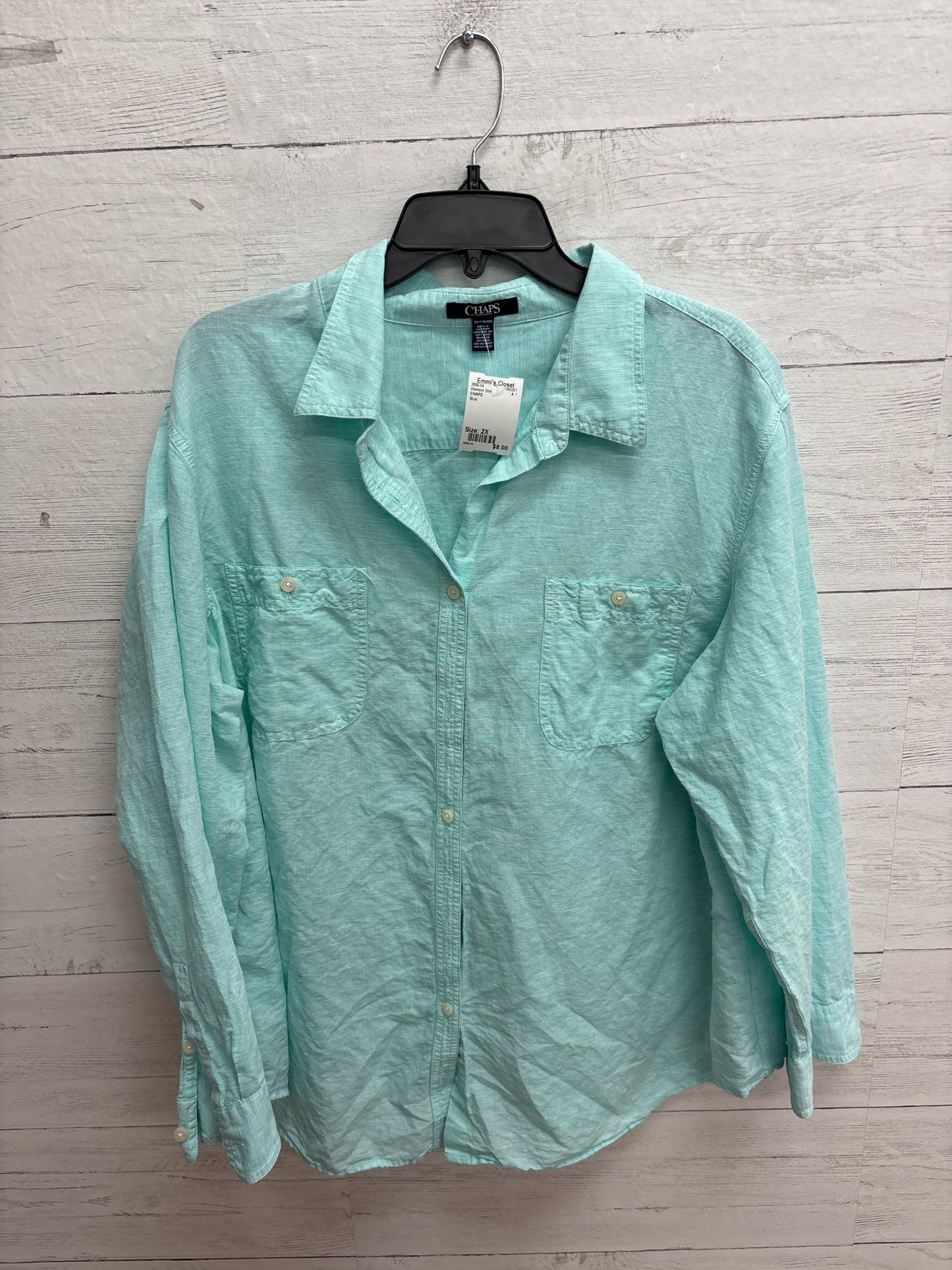 Size 2X CHAPS Blue Womens Shirt