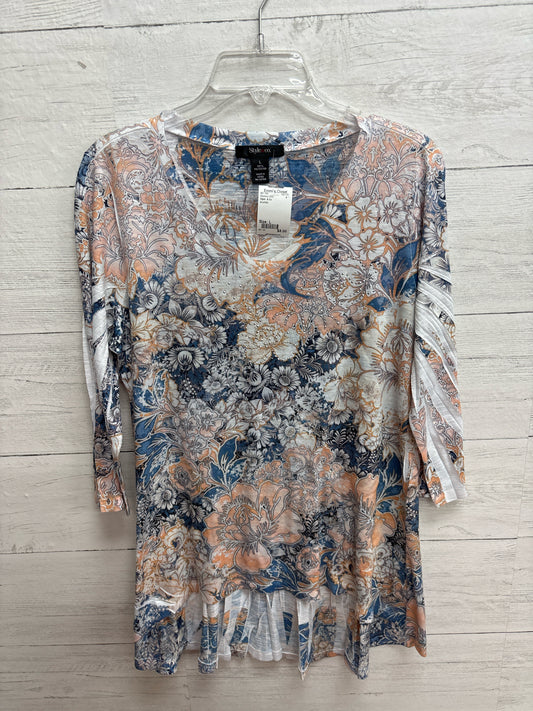 Size L Style  & Co blue/tan Womens Shirt