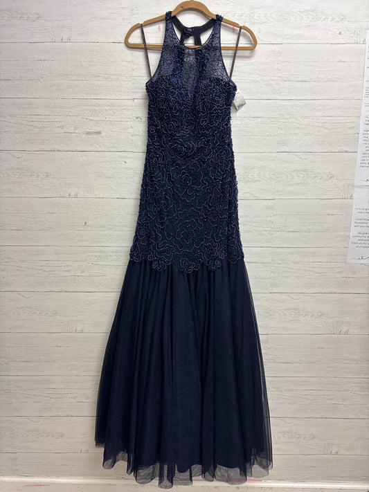 Size 8 Camille Le Vie blue/silver GOWN