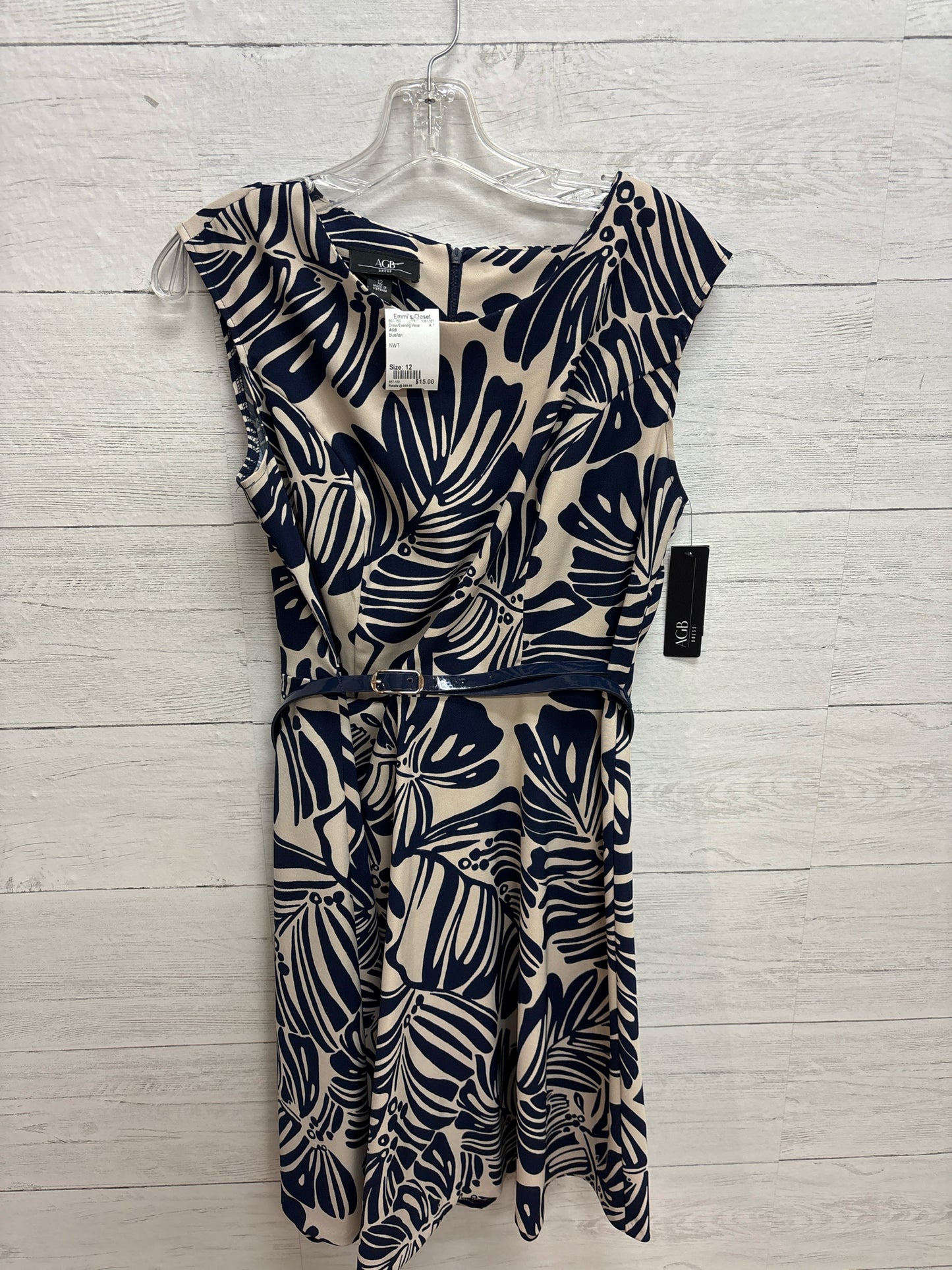 Size 12 AGB blue/tan Dress/Evening Wear