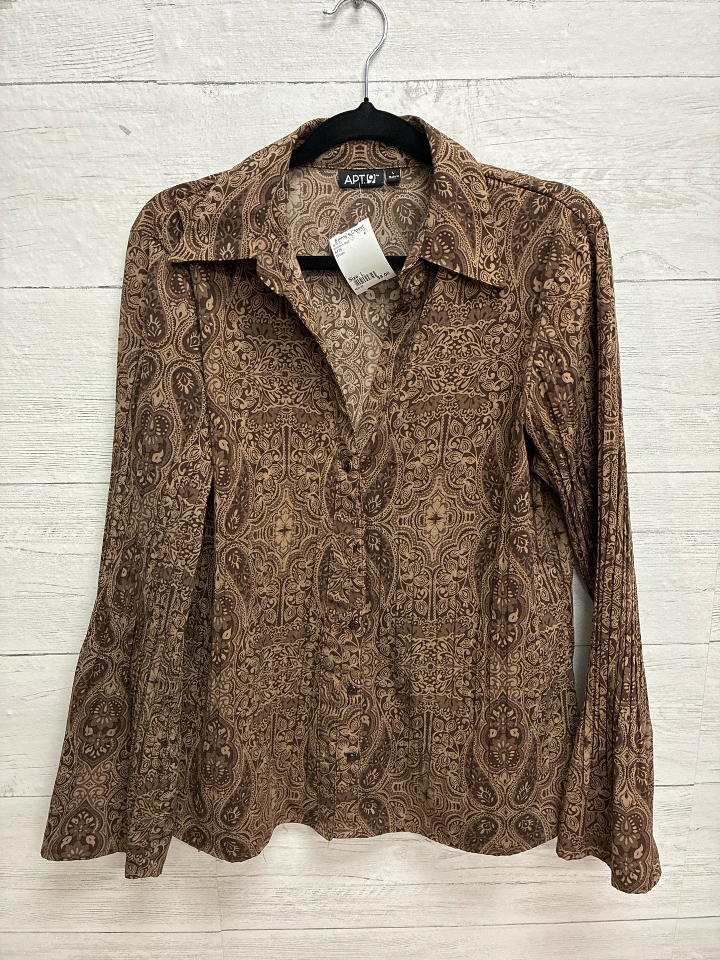 Size L APT9 Brown Womens Shirt