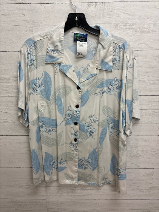 Size XL HAWAIIAN MOON White/Blue Womens Shirt
