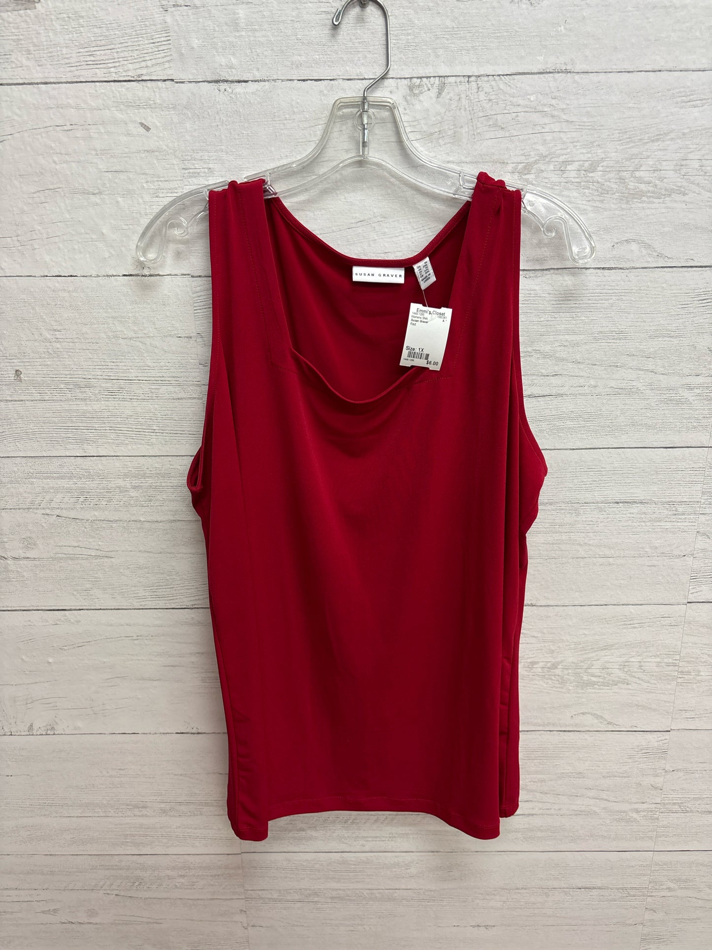 Size 1X Susan Graver Red Womens Shirt