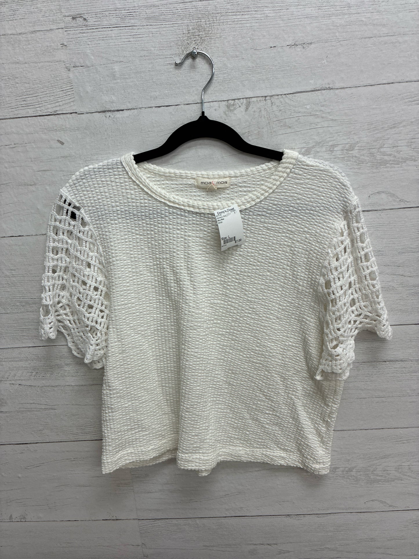 Size L Moa Moa White Womens Shirt
