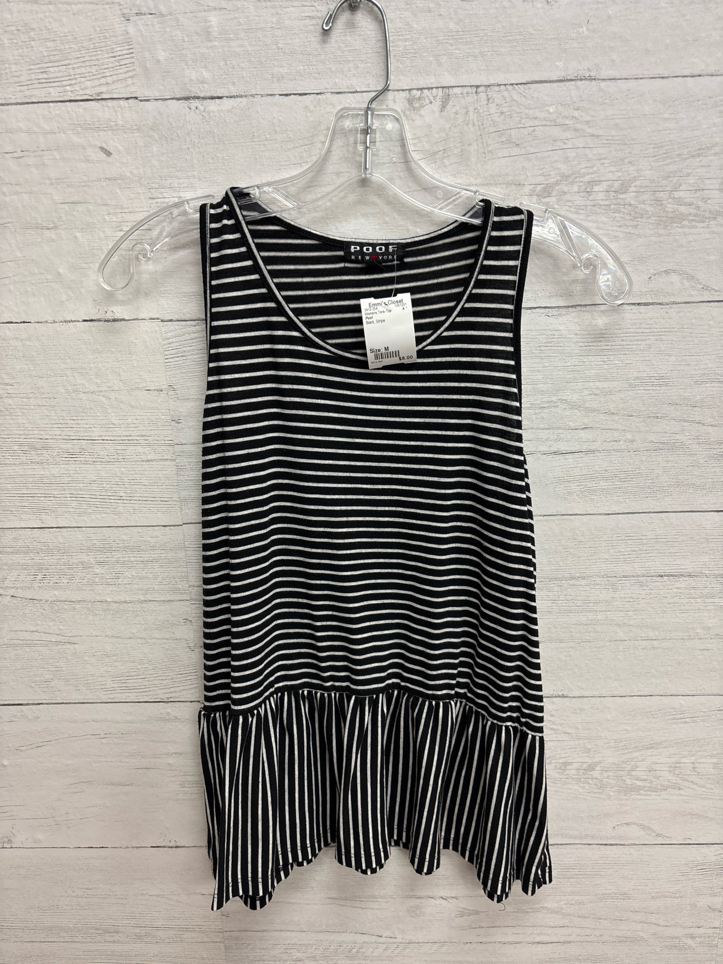 Size M Poof Black Womens Tank-Top
