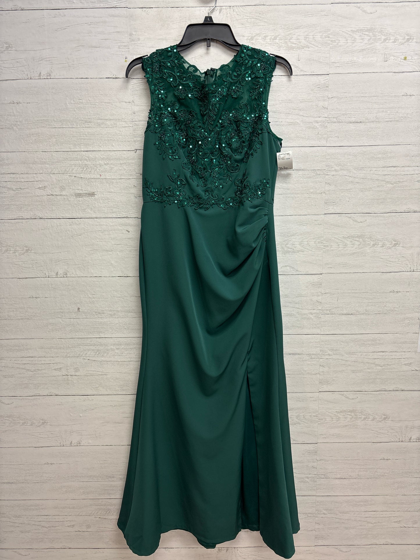 Size 10 Oleg Cassini HUNT GREEN GOWN