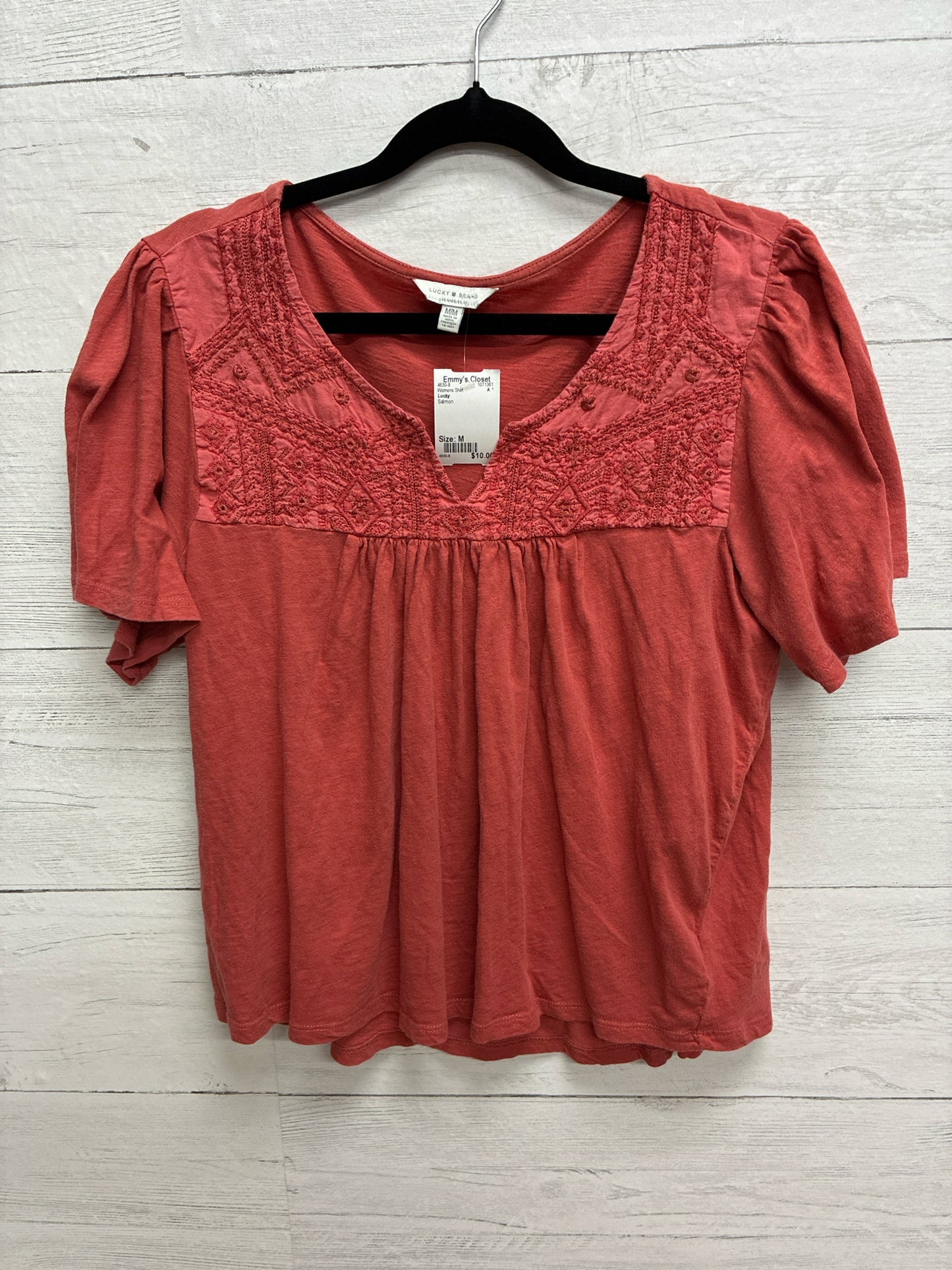 Size M Lucky Salmon Womens Shirt