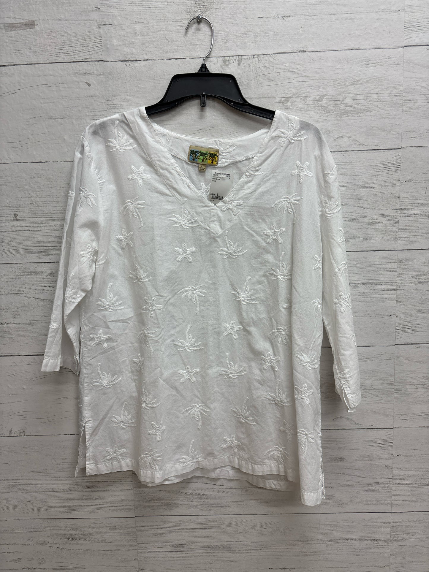 Size L Palm Grove White Womens Shirt