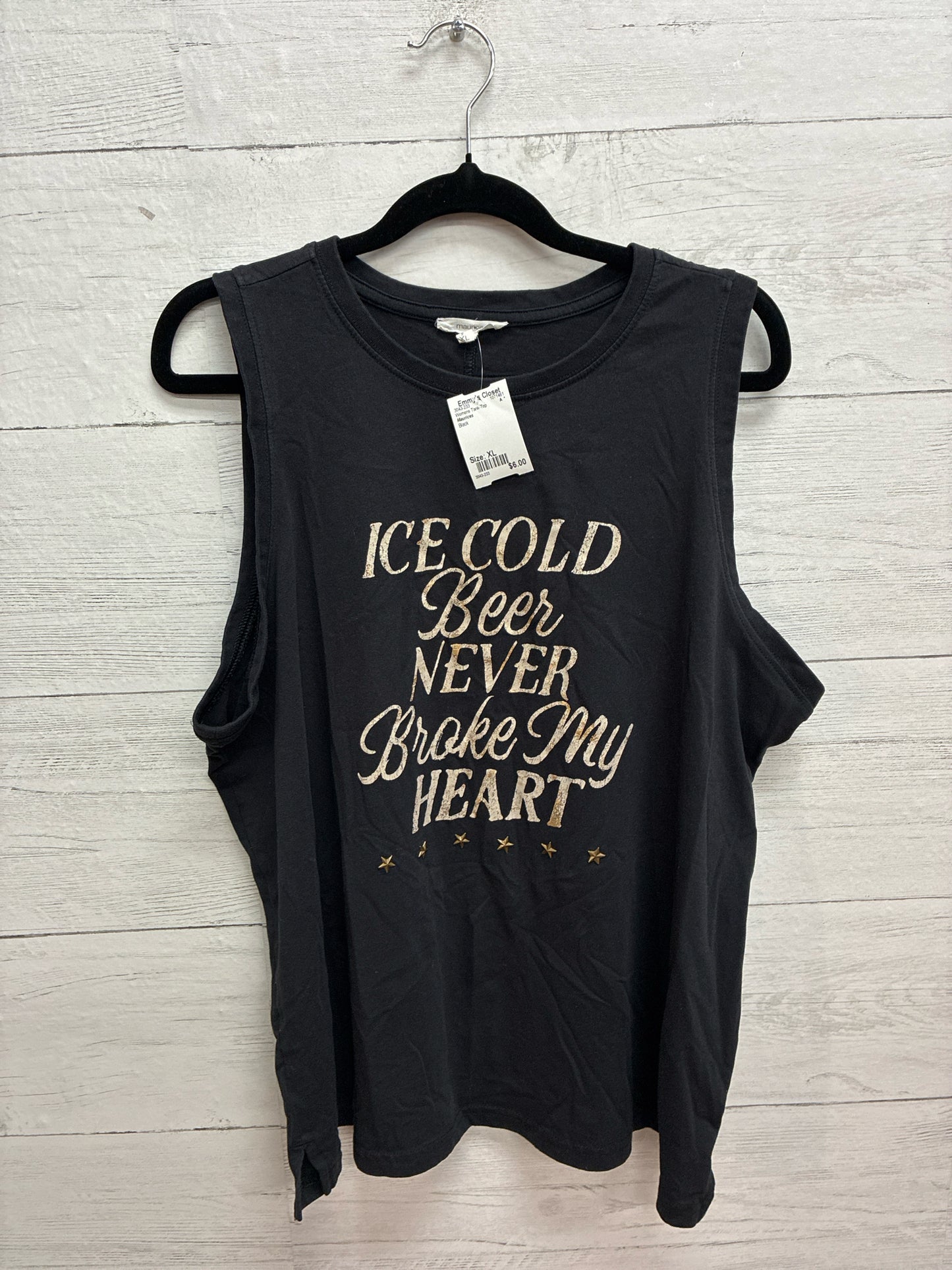 Size XL Maurices Black Womens Tank-Top