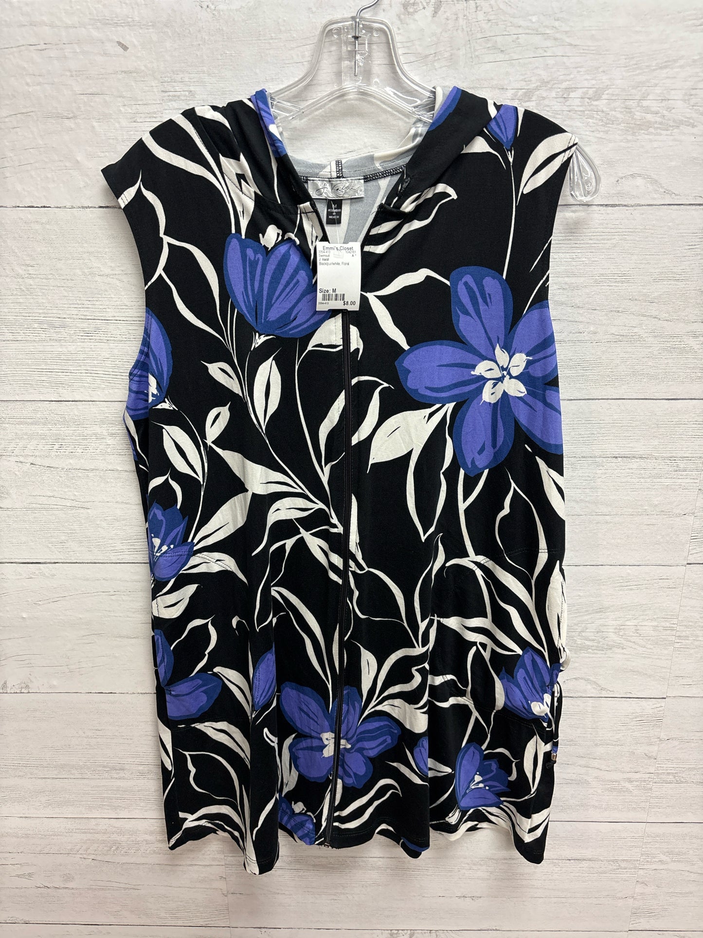 Size M J. Valdi Black/pur/white Swimsuit