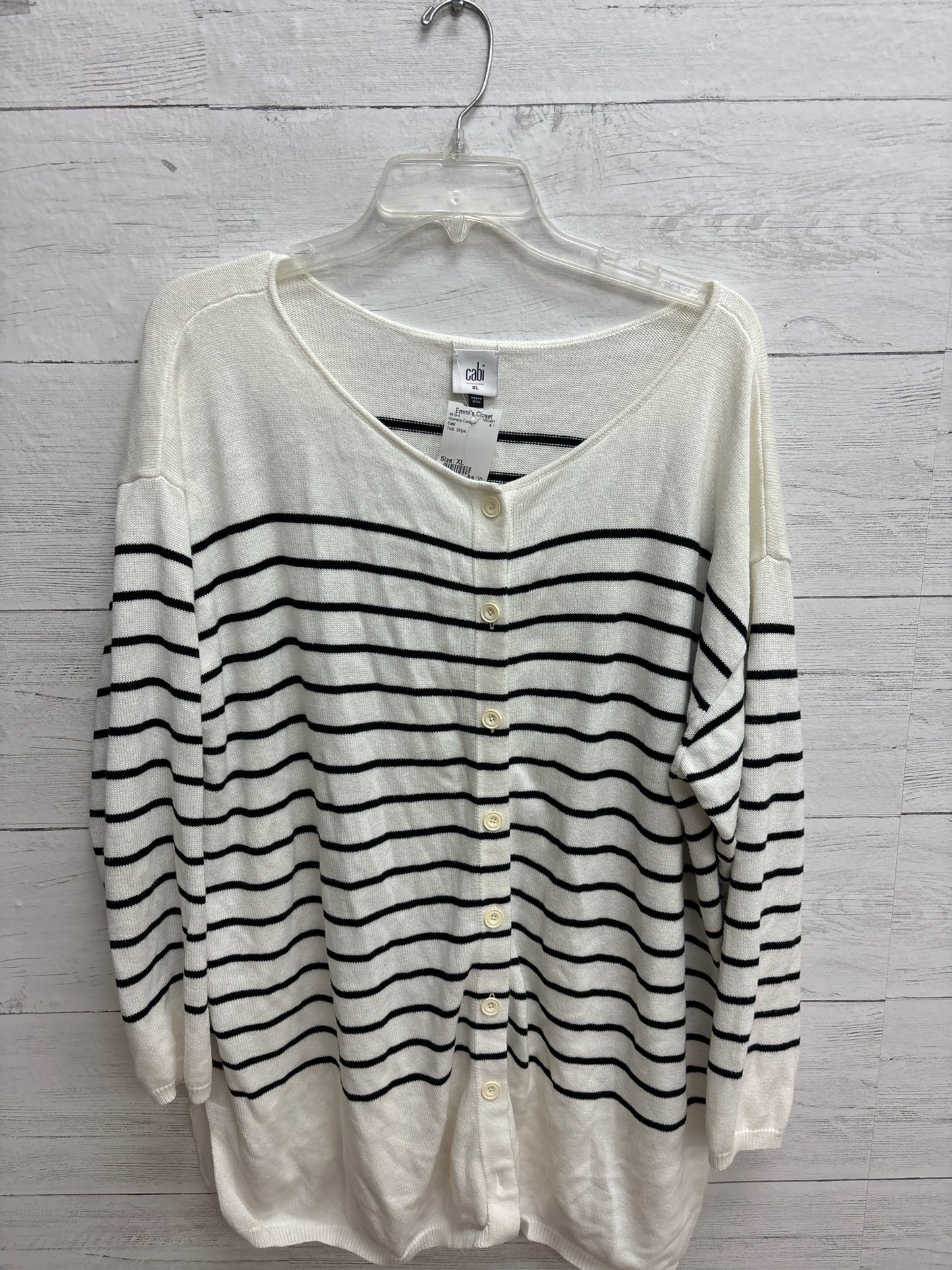Size XL Cabi White/Black Womens Cardigan
