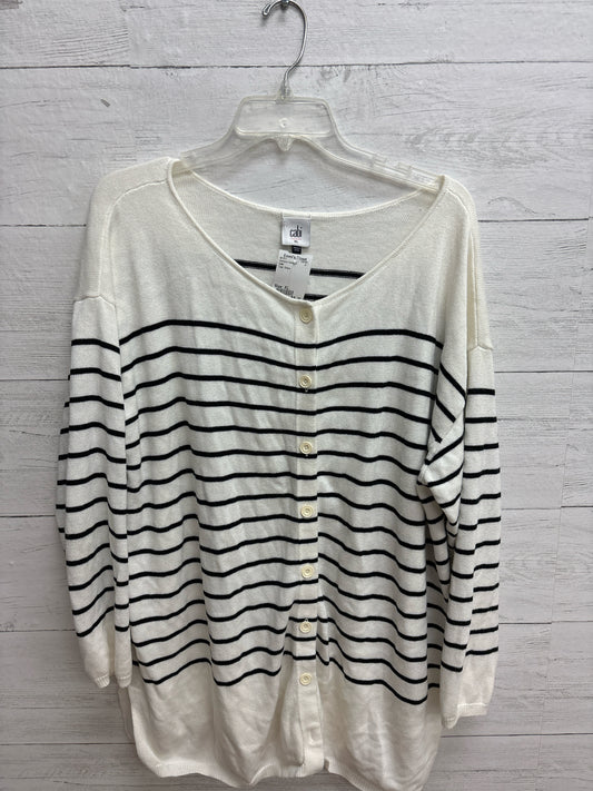 Size XL Cabi White/Black Womens Cardigan