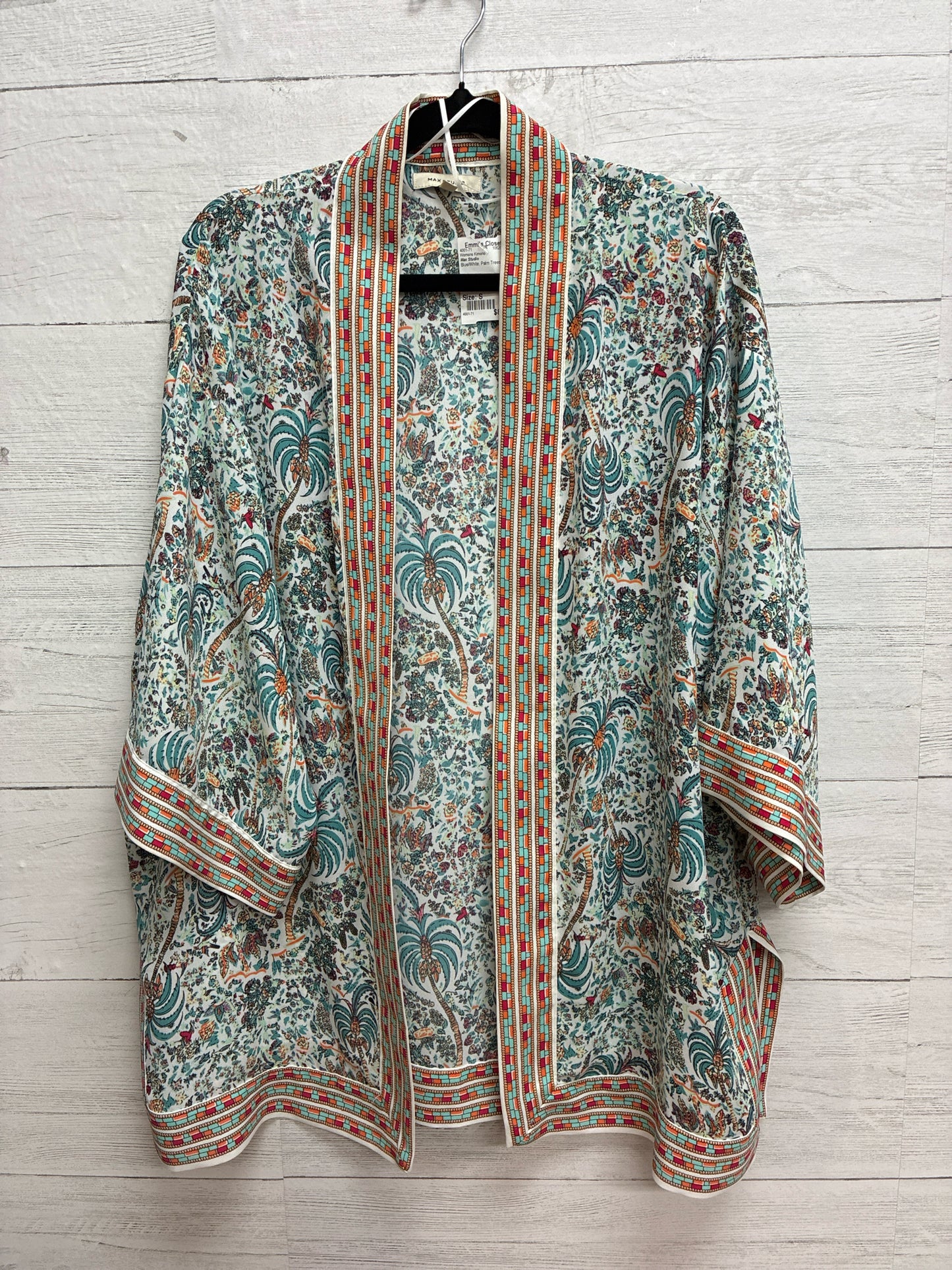 Size S Max Studio Blue/White Womens Kimono