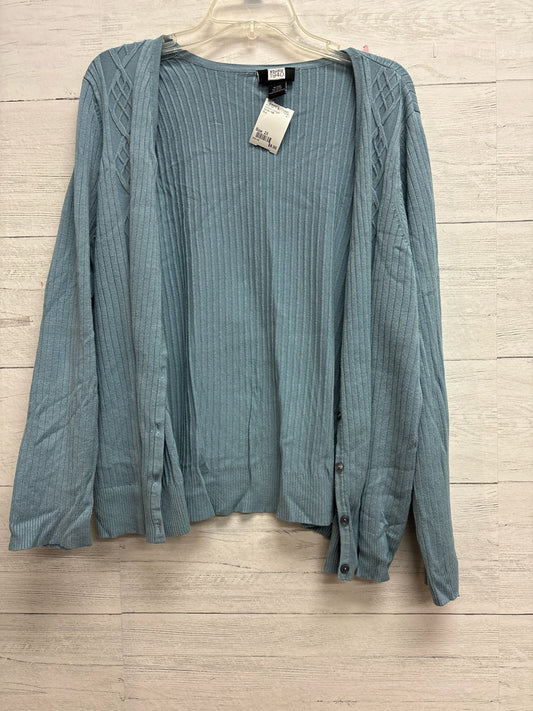 Size 2X Studio 1940 Blue Womens Cardigan