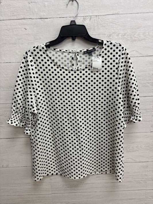 Size L Adrianna Papell Black/White Womens Shirt