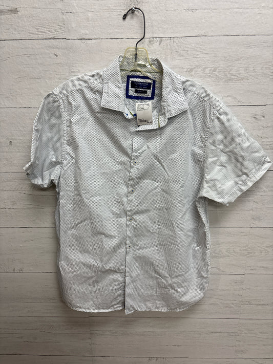 Size L RICKY SINGH White/Blue Mens Shirt