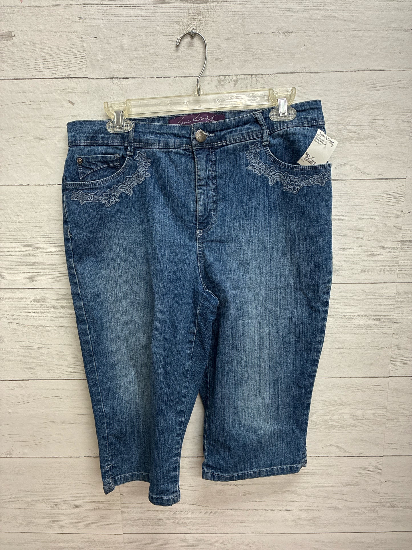 Size 10 Gloria Vanderbilt Blue Denim Womens Capri