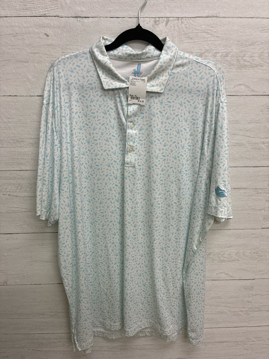 Size XL johnnie-o White/Blue Mens Shirt