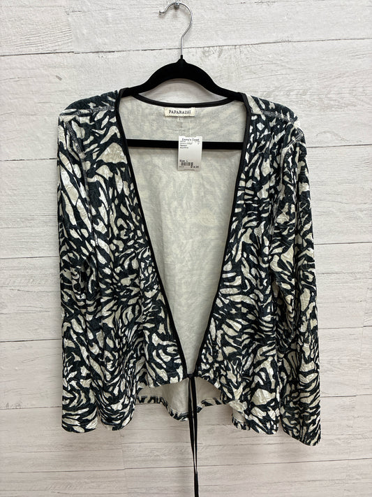 Size L Paparazzi Black/White Womens Cardigan