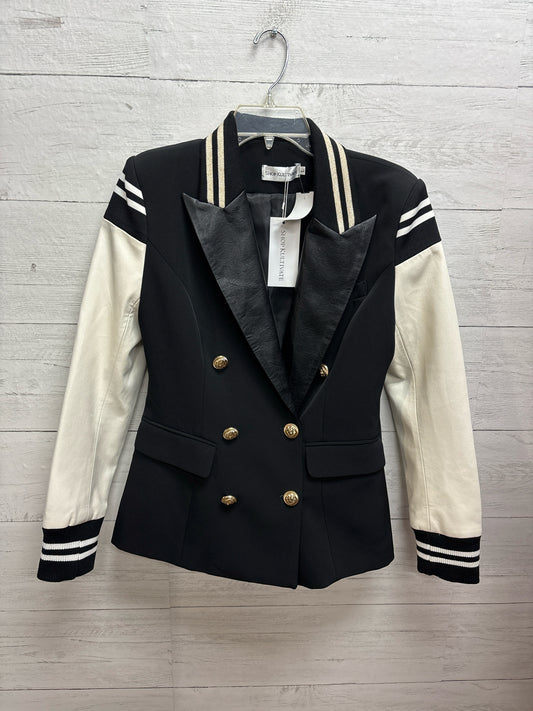 Size L SHOP KULTIVATE Black/White Womens Blazer