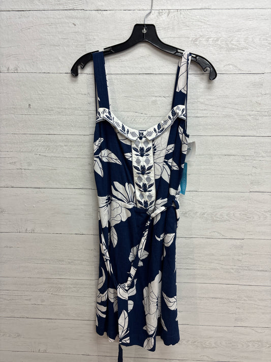 Size L DRAPER JAMES Blue/White Dress/Evening Wear
