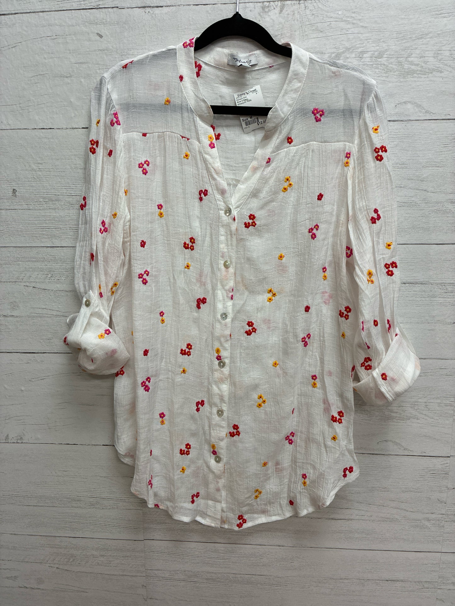 Size M Rose & Everly White/pink Womens Shirt