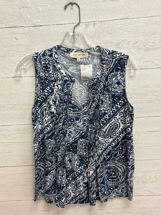 Size M Jones New York Blue/ White Womens Tank-Top