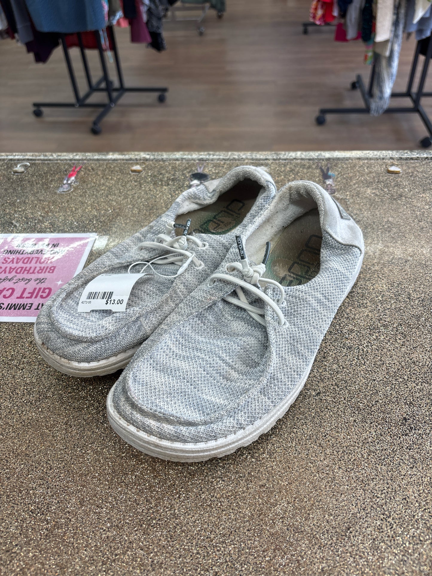 8 HEY DUDE Grey Womens Shoe