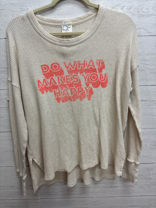 Size S Aerie cream/pink Womens Shirt
