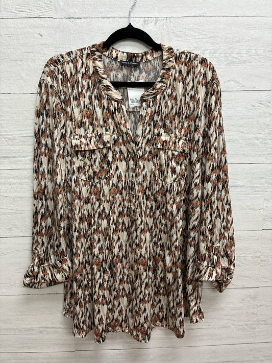 Size XL Ava & Grace tan Print Womens Shirt