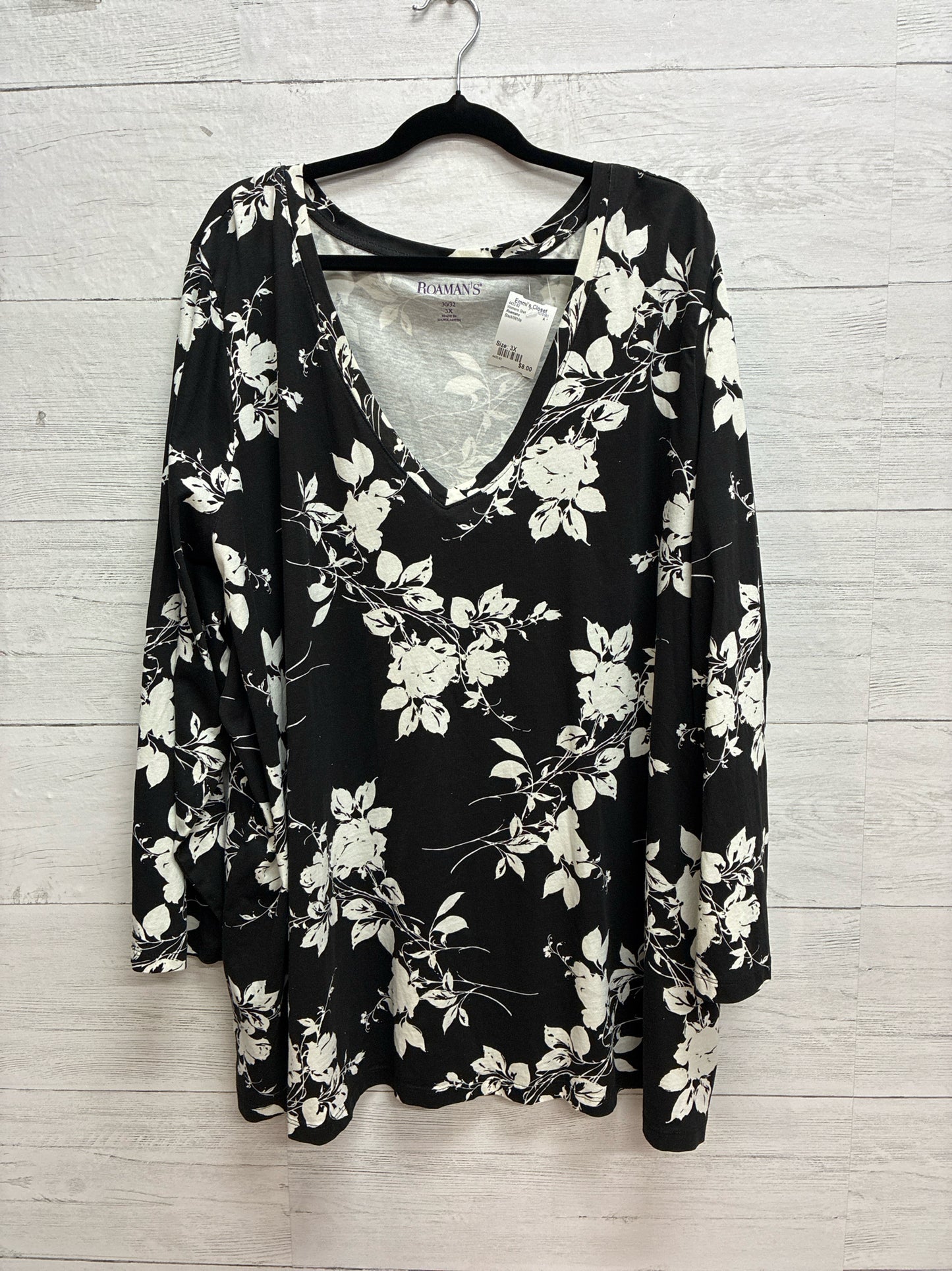 Size 3X Roamans Black/White Womens Shirt