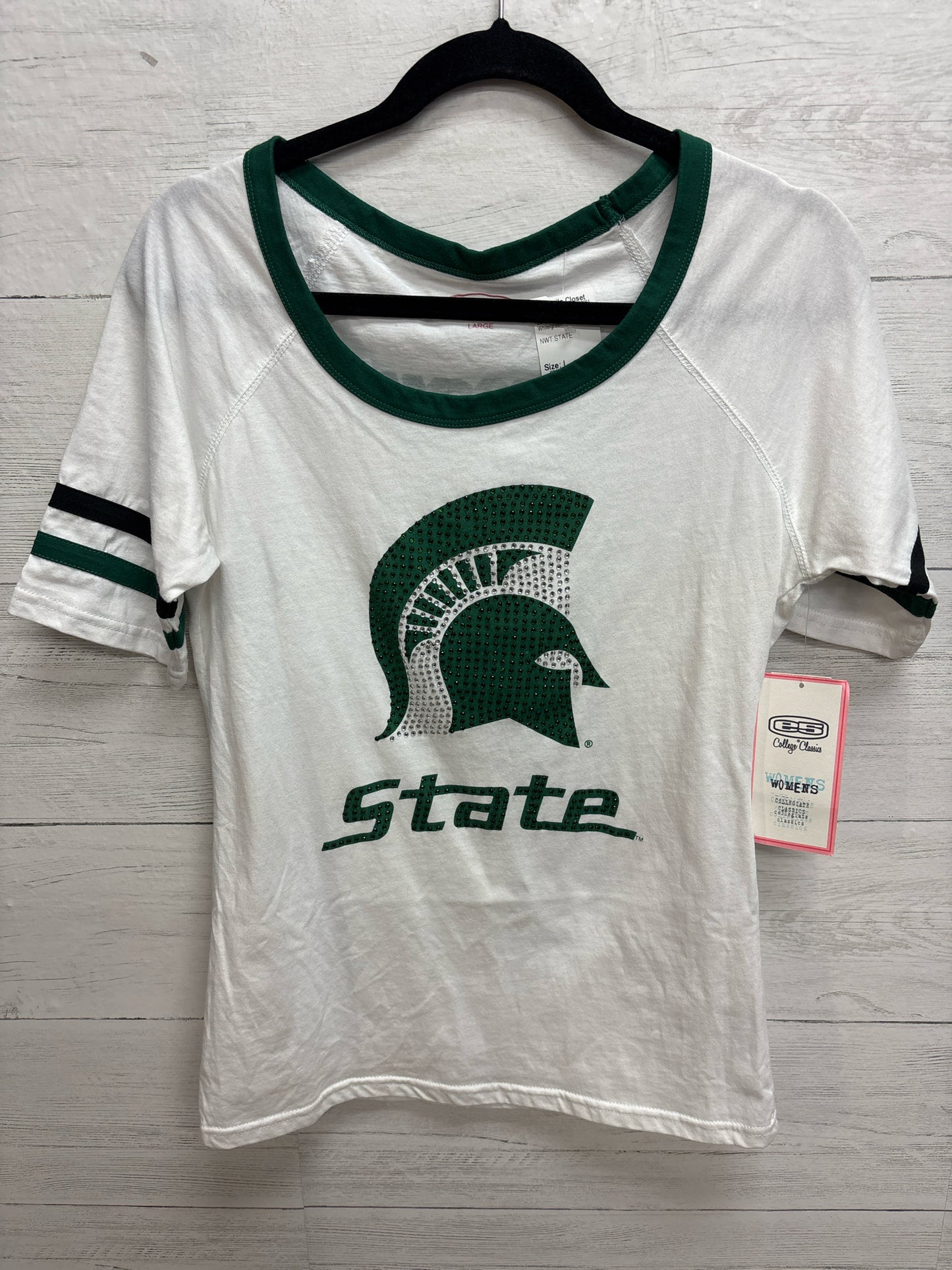 Size L E5 White/green Womens Shirt