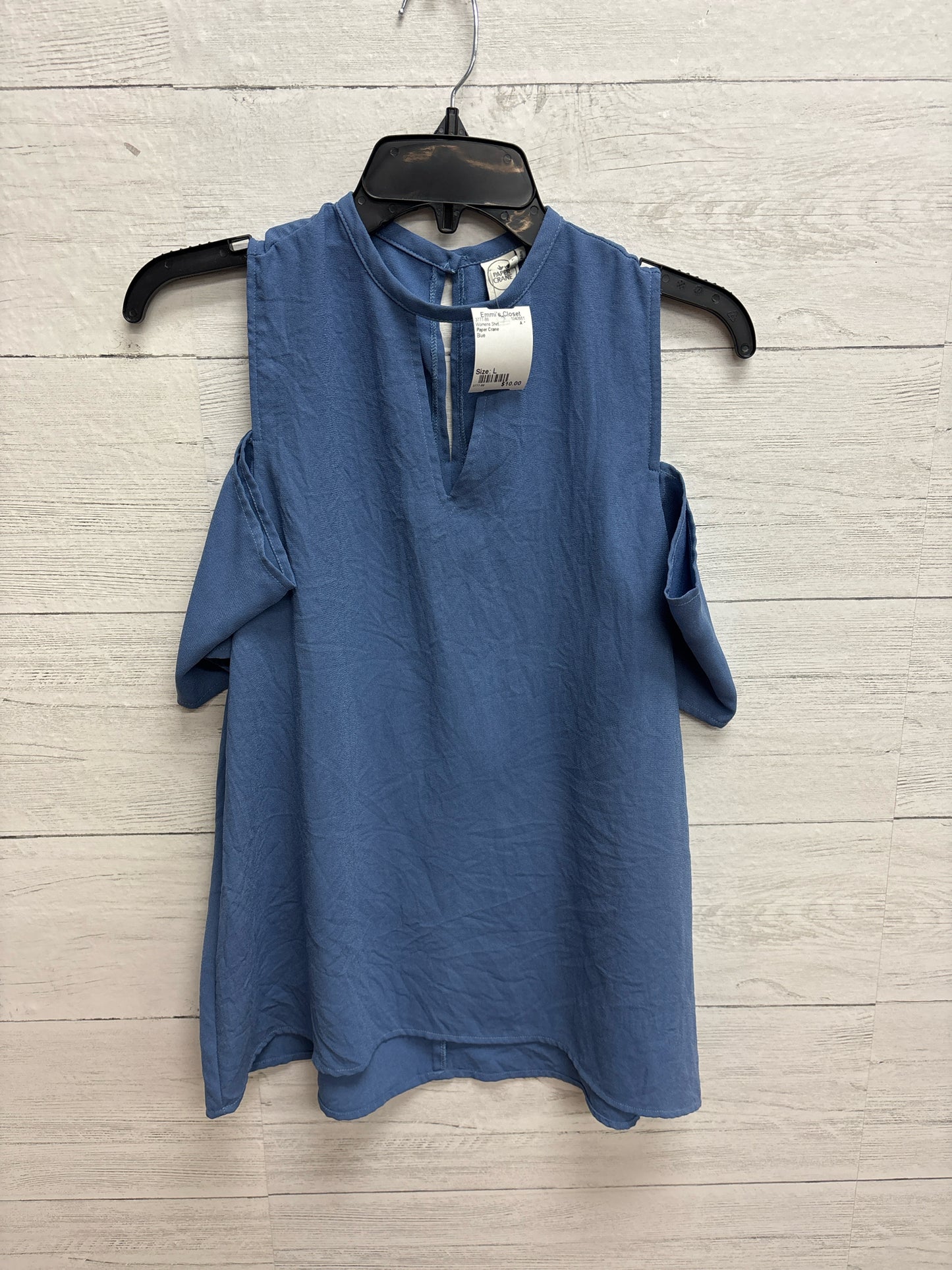 Size L Paper Crane Blue Womens Shirt
