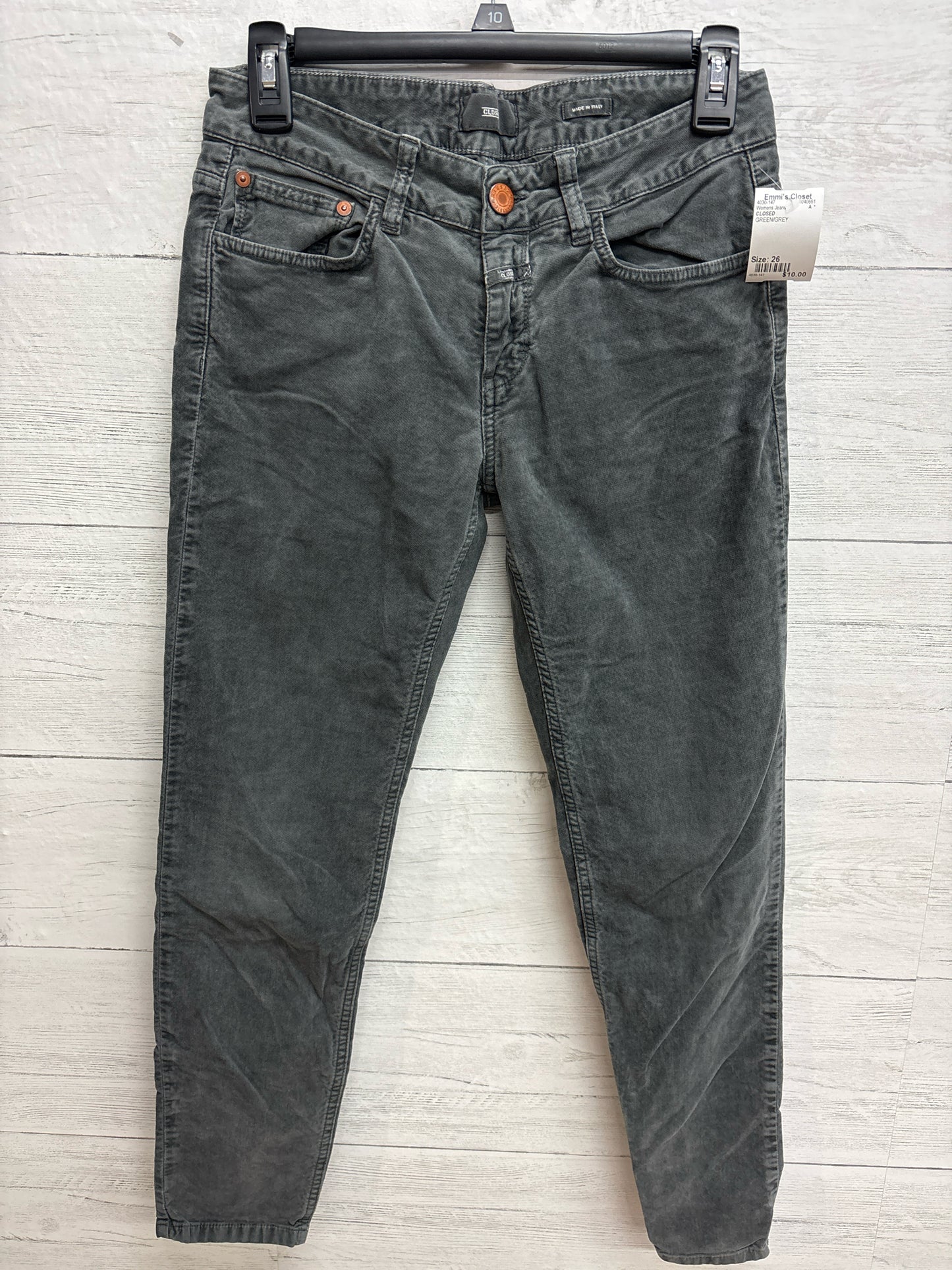 Size 26 CLOSED GREEN/GREY Womens Jeans