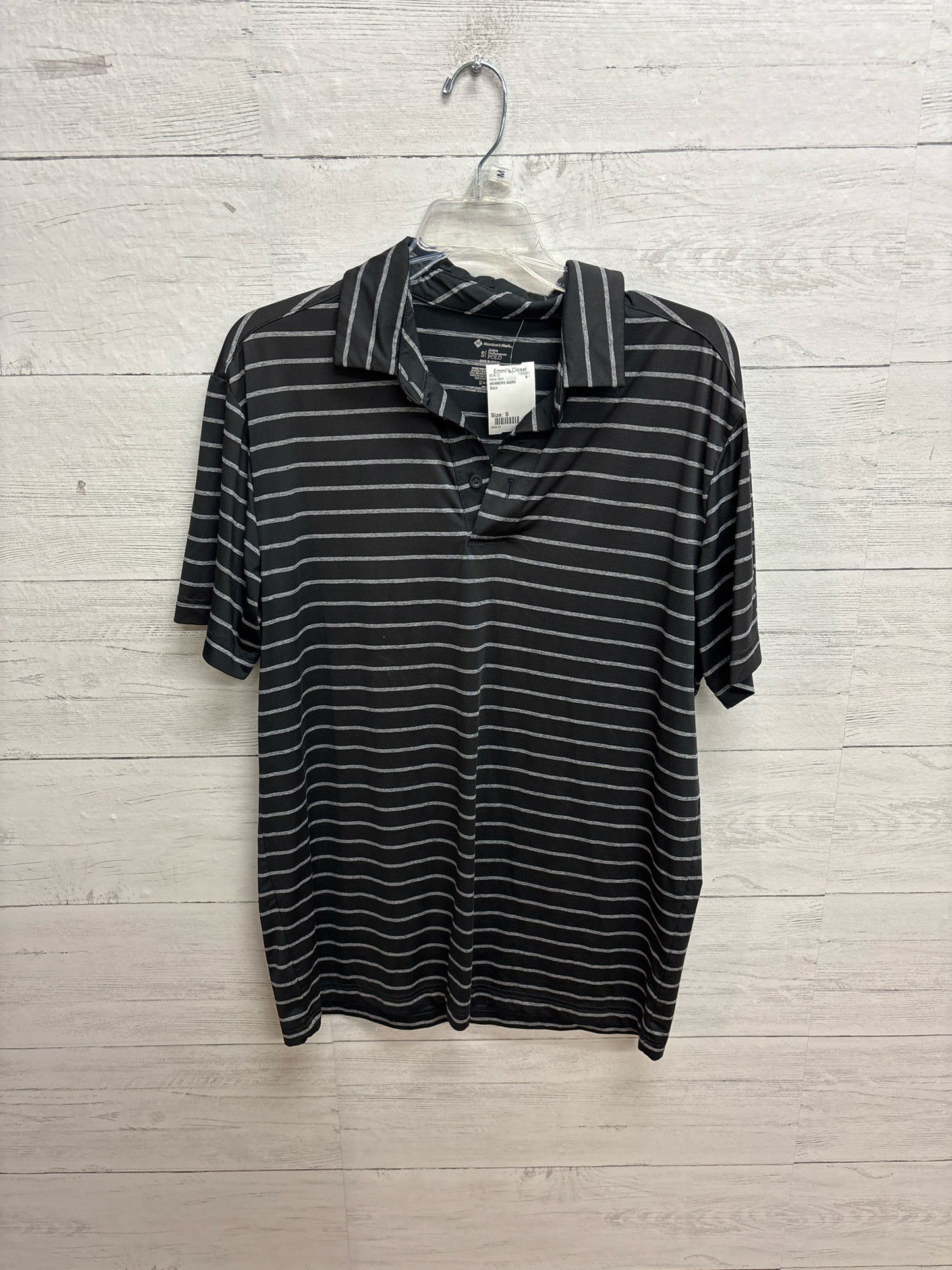Size S MEMBERS MARK Black Mens Shirt