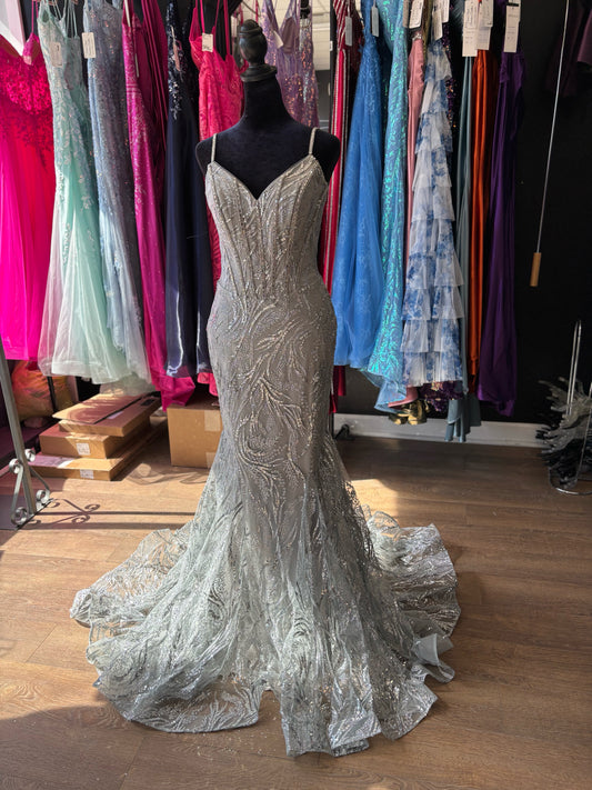 Size 8 Emmi's Elegance Silver GOWN