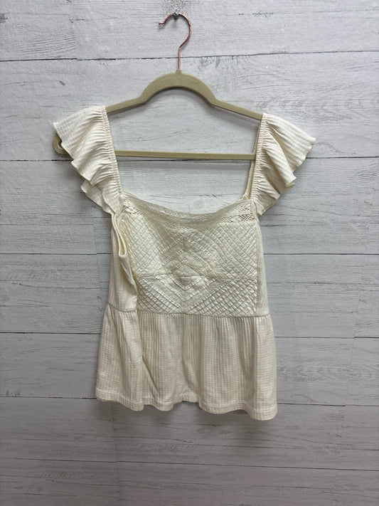Size L LUCKY BRAND Cream Womens Tank-Top
