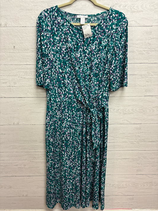 Size 14 London Times green/purple Dress/Evening Wear