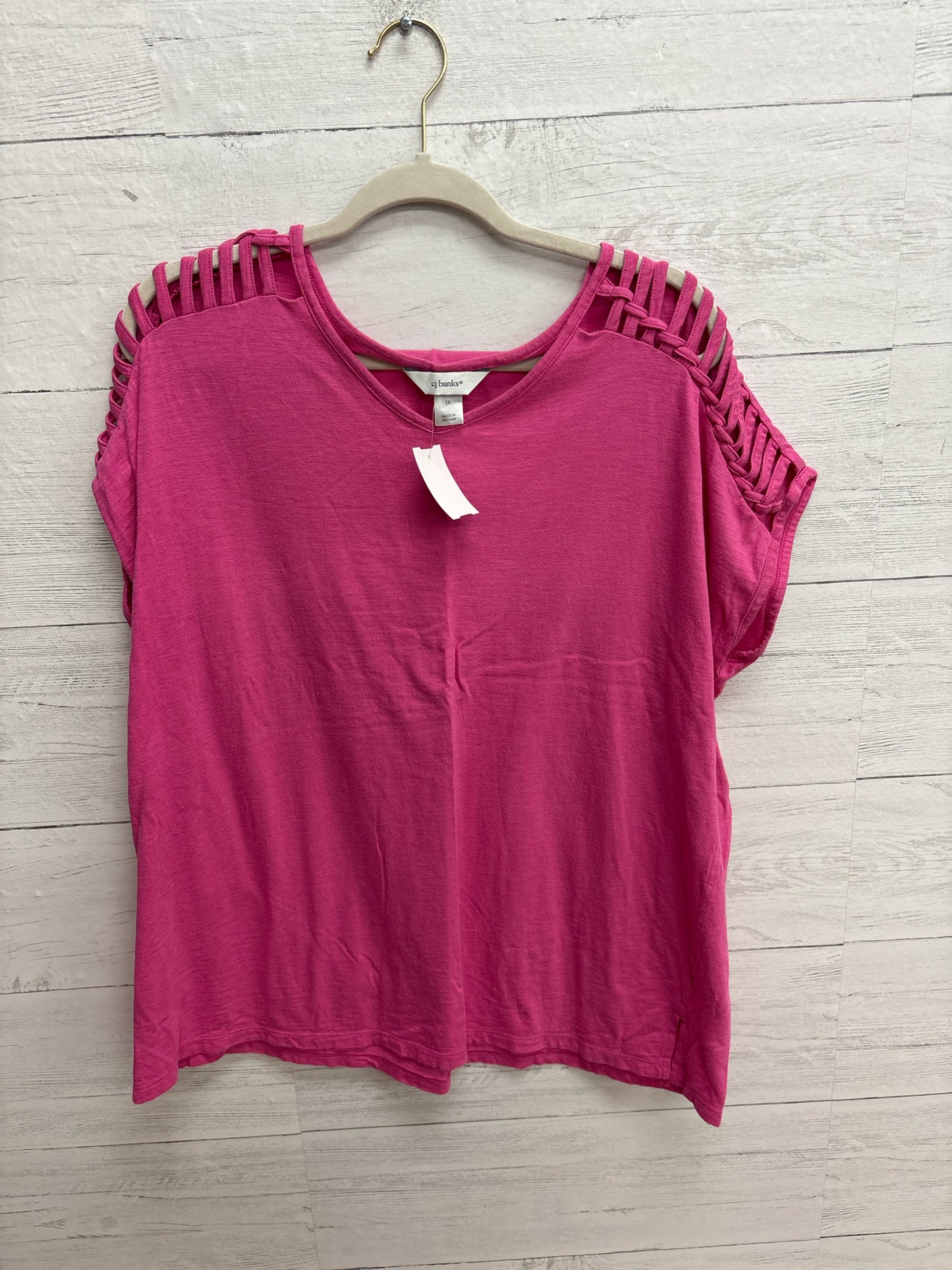 Size 1X CJ Banks Pink Womens Shirt