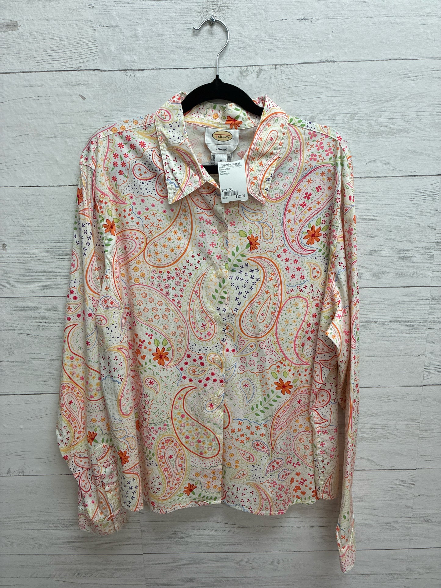 Size XL Talbot's Peach/Multi Womens Shirt