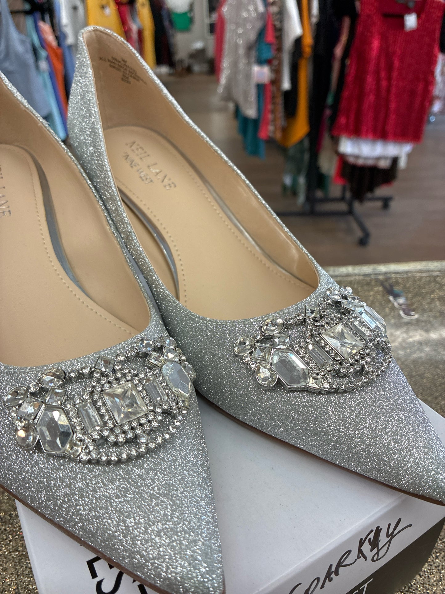 9 Nine West Silver Womens Heels