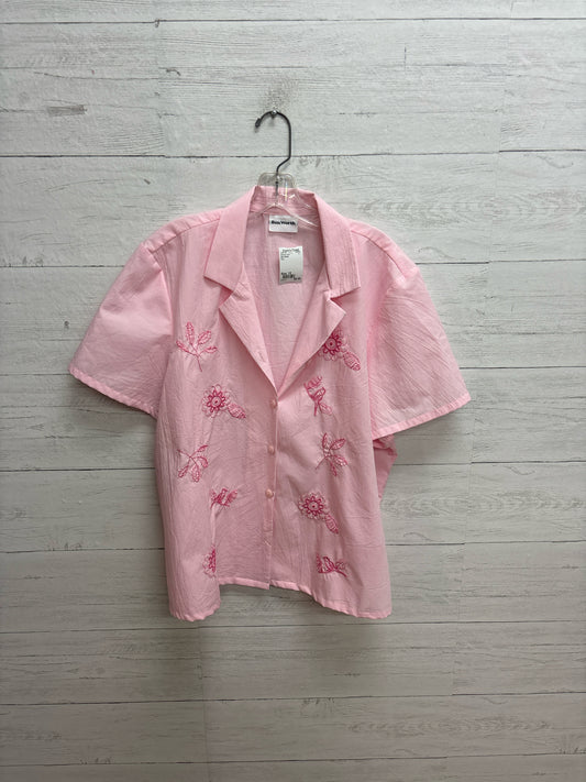 Size 1X Bon Worth Pink Womens Shirt