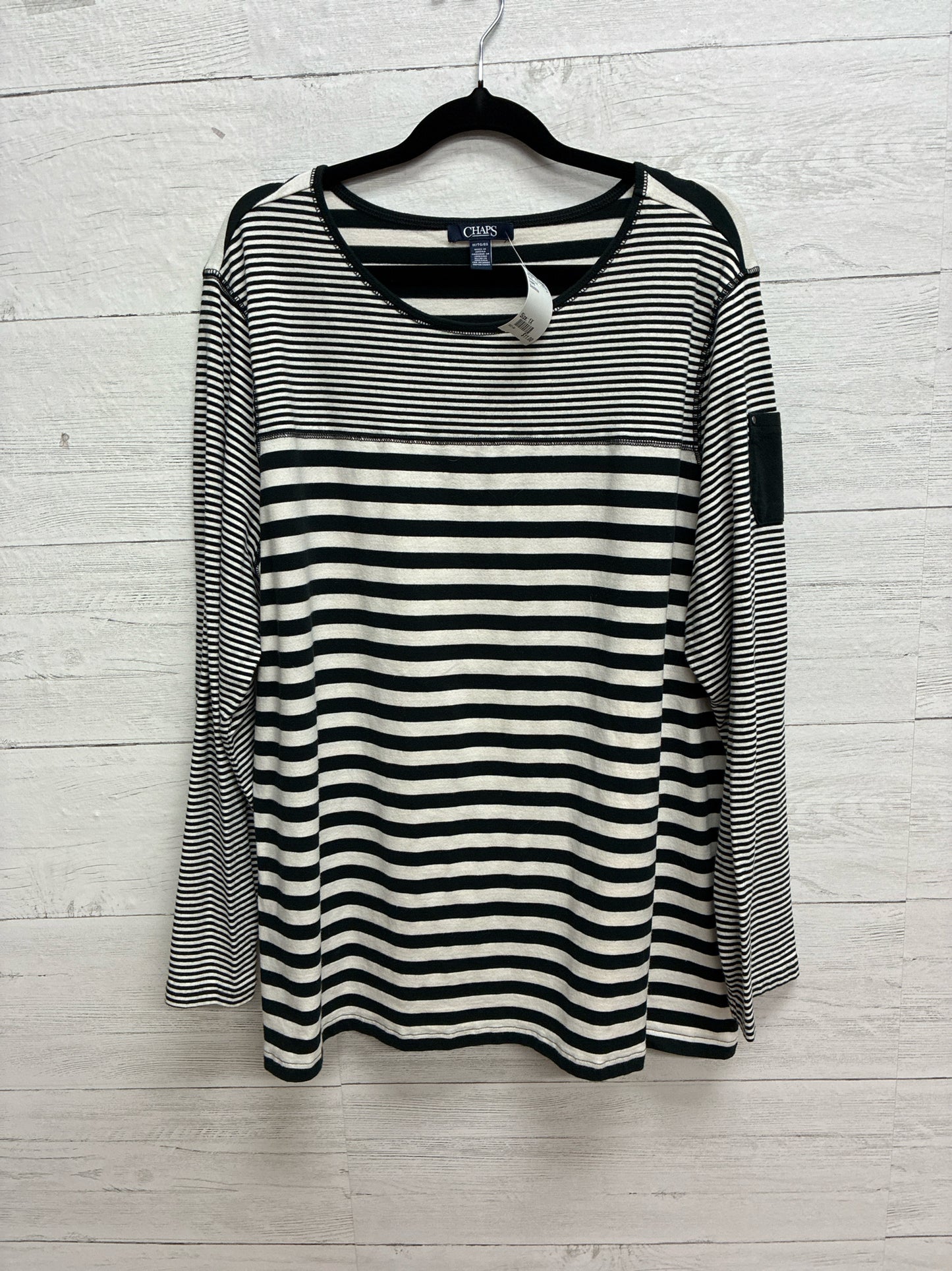 Size 1X CHAPS Black/White Womens Shirt