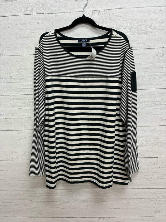 Size 1X CHAPS Black/White Womens Shirt