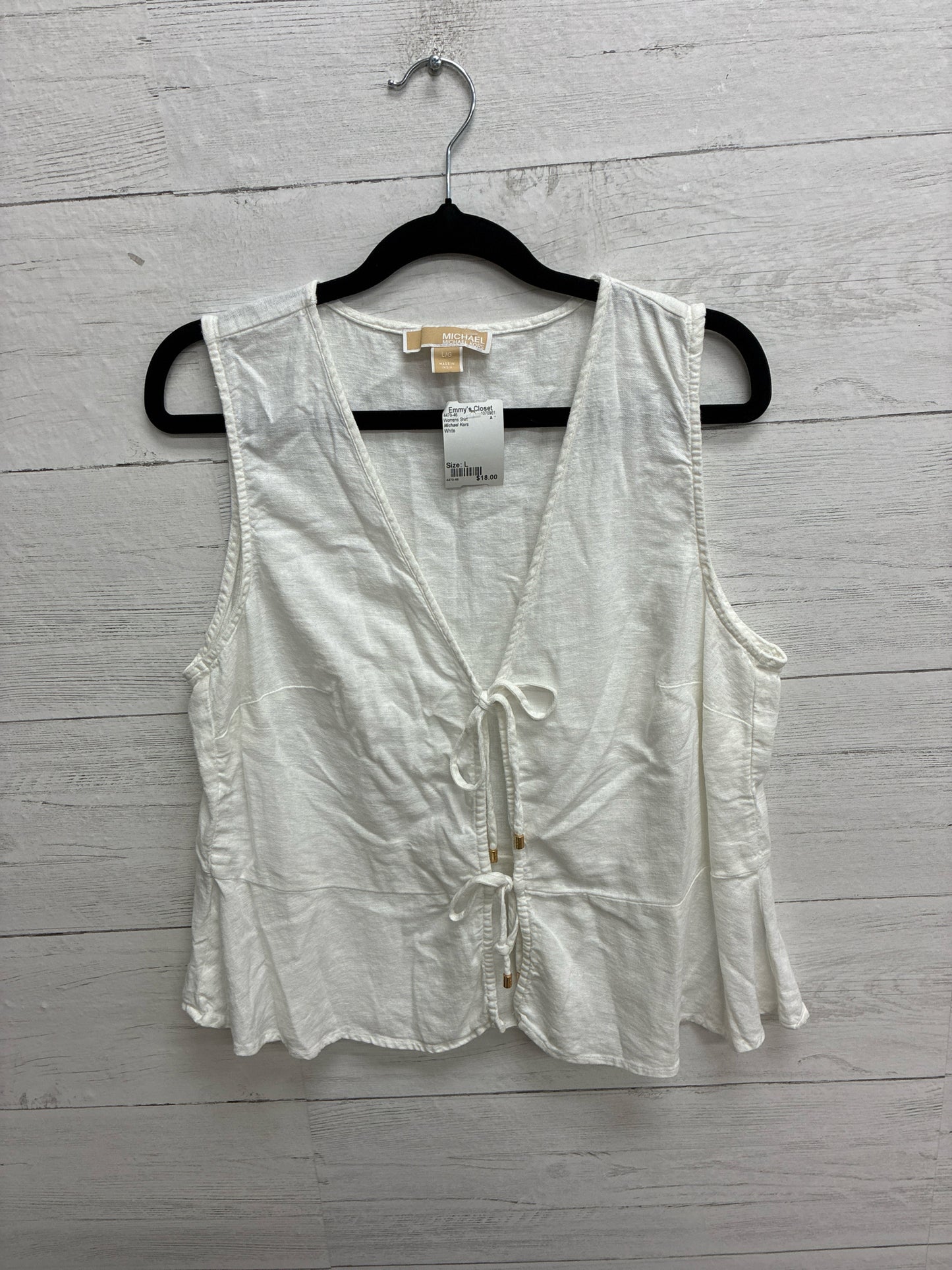 Size L Michael Kors White Womens Shirt