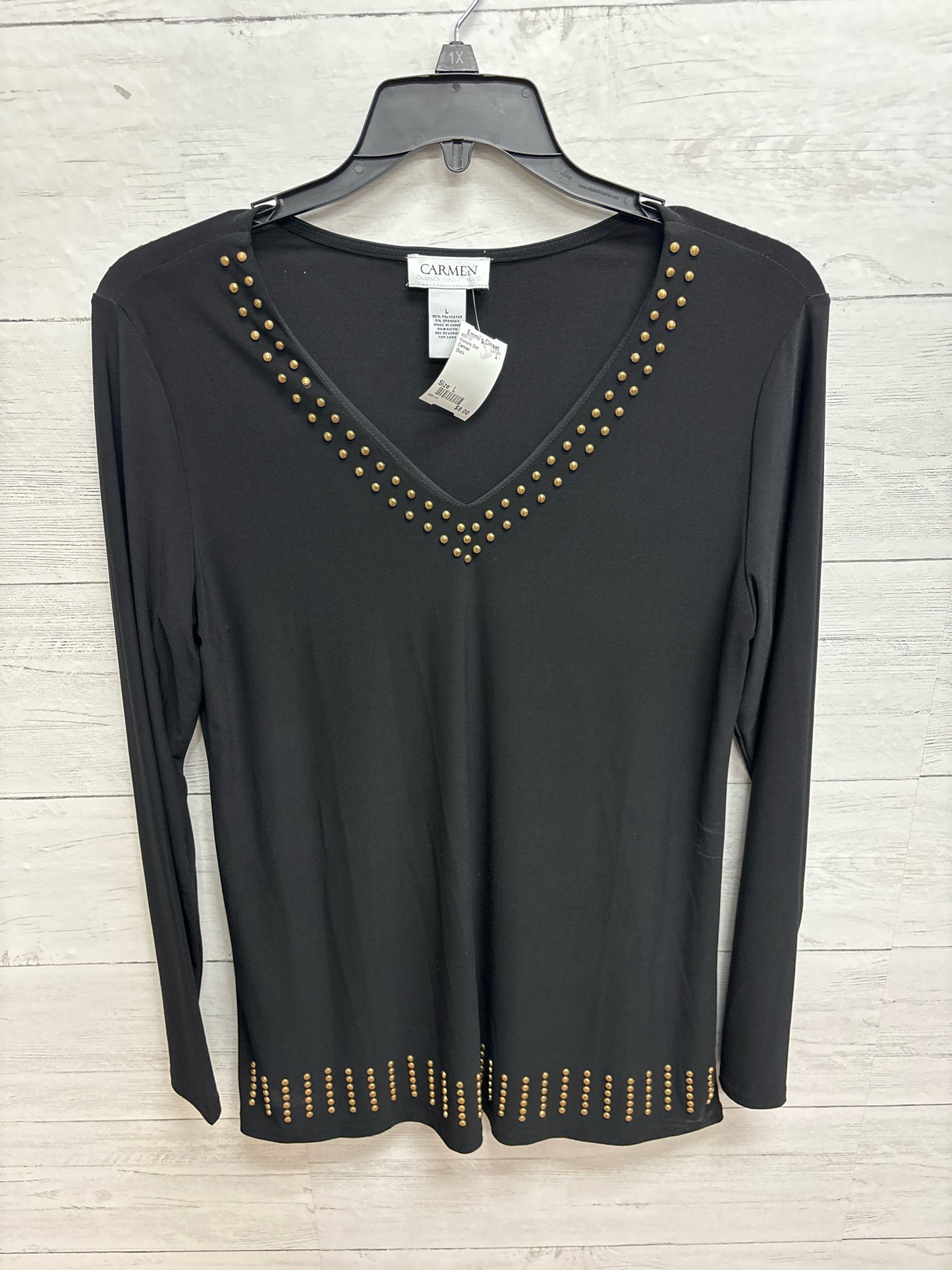 Size L Carmen Black Womens Shirt