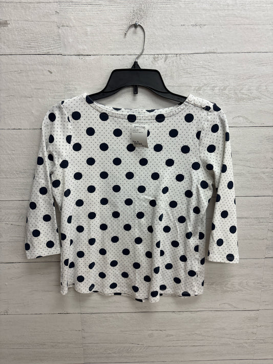 Size M Charter Club Navy/White Womens Shirt